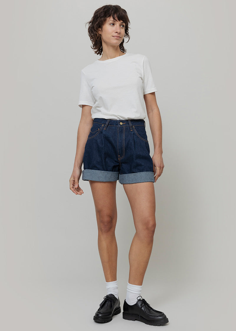 Shorts Donna Pantaloncini Jeans Riciclato Blu Enrica  - Rifò Lab Moda circolare made in Italy