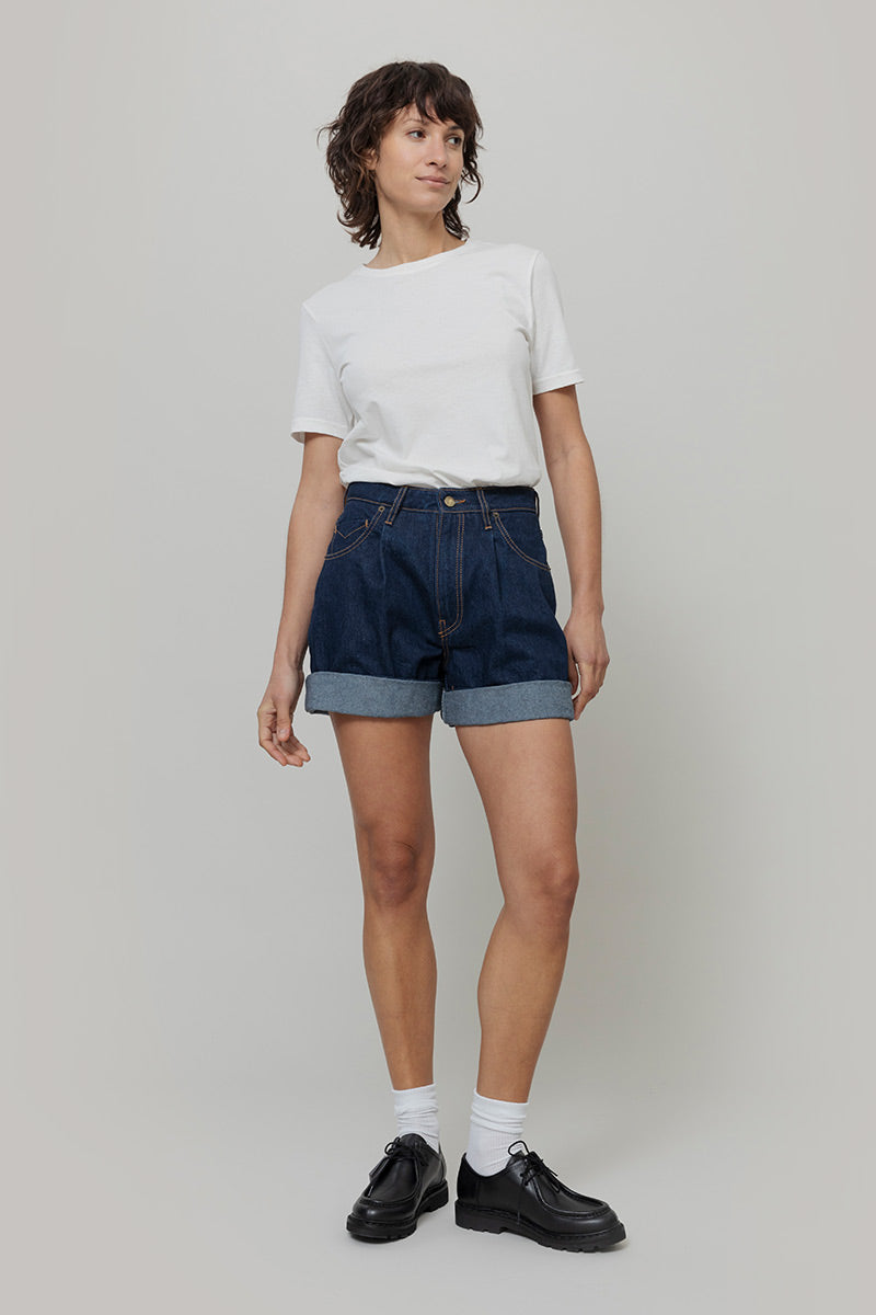 Shorts Donna Pantaloncini Jeans Riciclato Blu Enrica  - Rifò Lab Moda circolare made in Italy