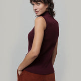 Gilet Donna Collo Alto Lana Riciclata Mariella  - Rifò Lab Moda circolare made in Italy
Viola Uva