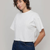 T Shirt Crop Top Donna Cotone Rigenerato Bianca Alessia - Rifò