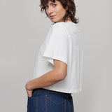 T Shirt Crop Top Donna Cotone Rigenerato Bianca Alessia - Rifò