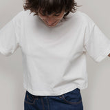 T Shirt Crop Top Donna Cotone Rigenerato Bianca Alessia - Rifò