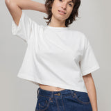 T Shirt Crop Top Donna Cotone Rigenerato Bianca Alessia - Rifò