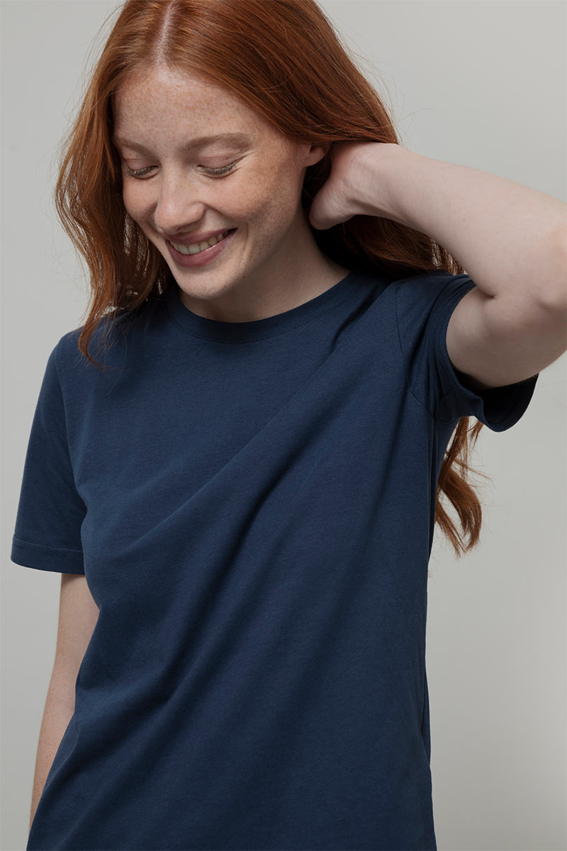 T-Shirt Donna Cotone Rigenerato Mimma Blu