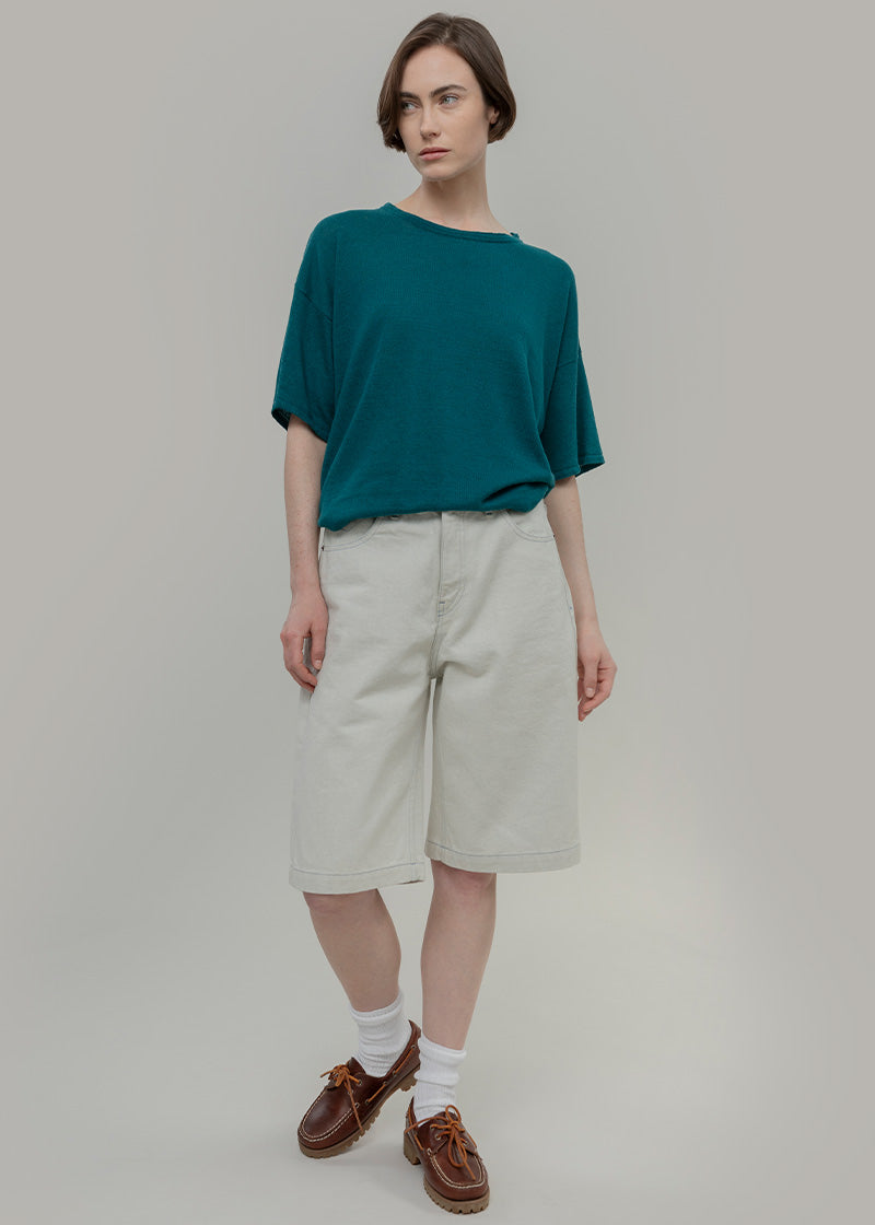T-shirt in Maglia Donna Lino Riciclato Febe - Rifò Lab Moda circolare made in Italy