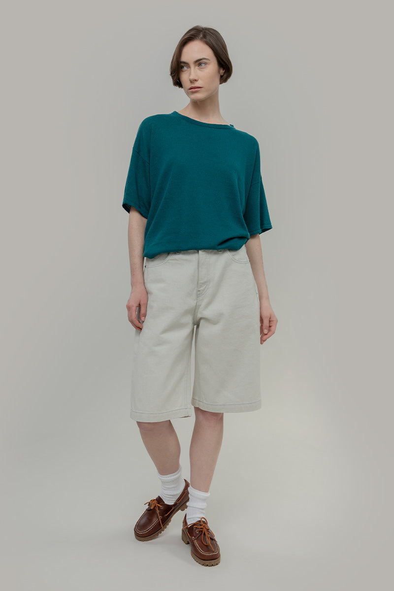 T-shirt in Maglia Donna Lino Riciclato Febe - Rifò Lab Moda circolare made in Italy