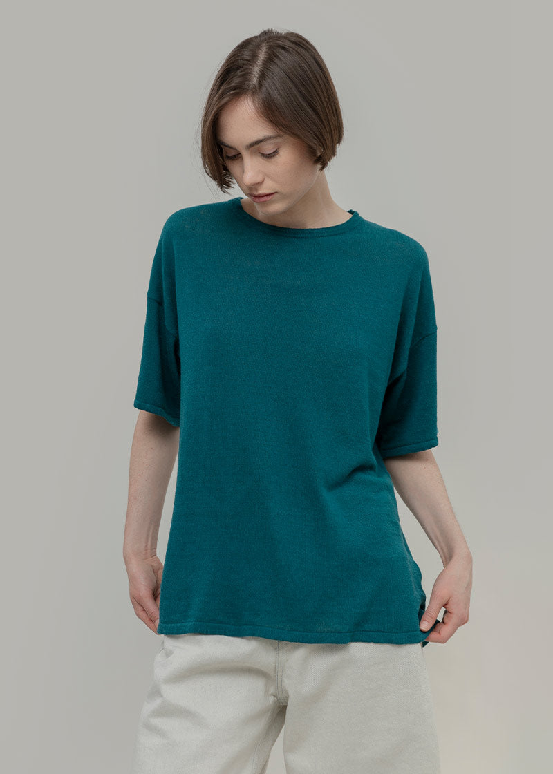 T-shirt in Maglia Donna Lino Riciclato Febe - Rifò Lab Moda circolare made in Italy