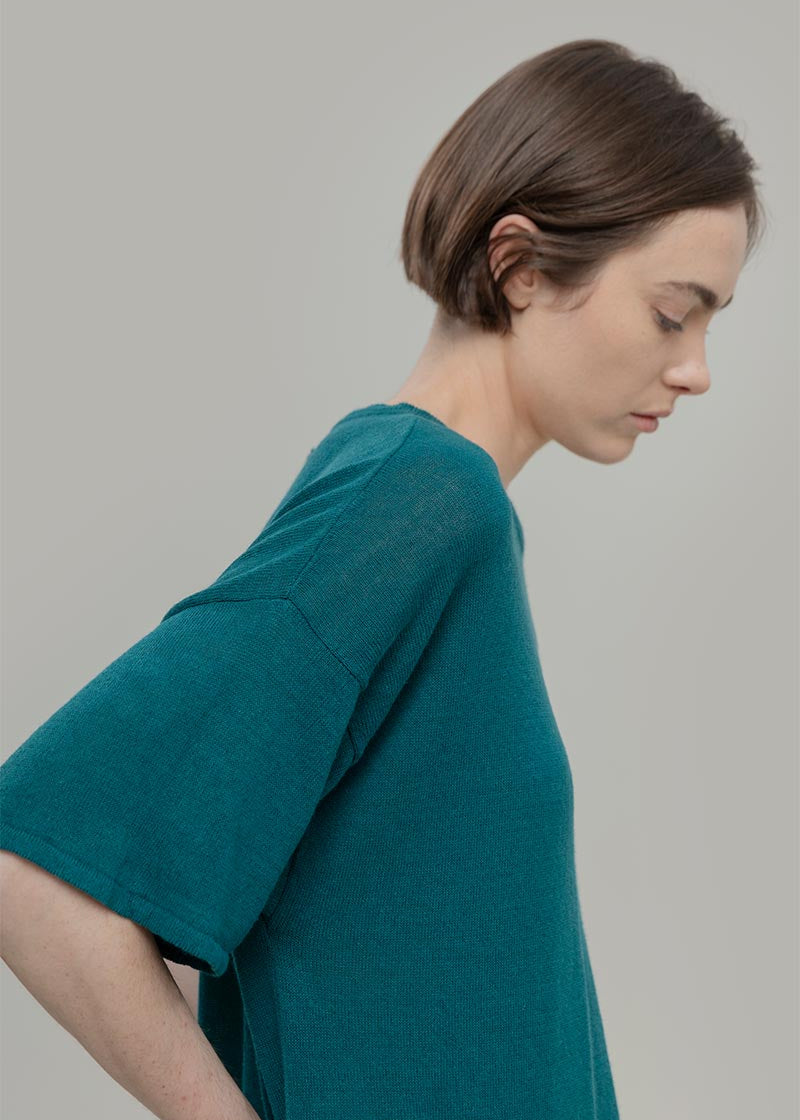 T-shirt in Maglia Donna Lino Riciclato Febe - Rifò Lab Moda circolare made in Italy