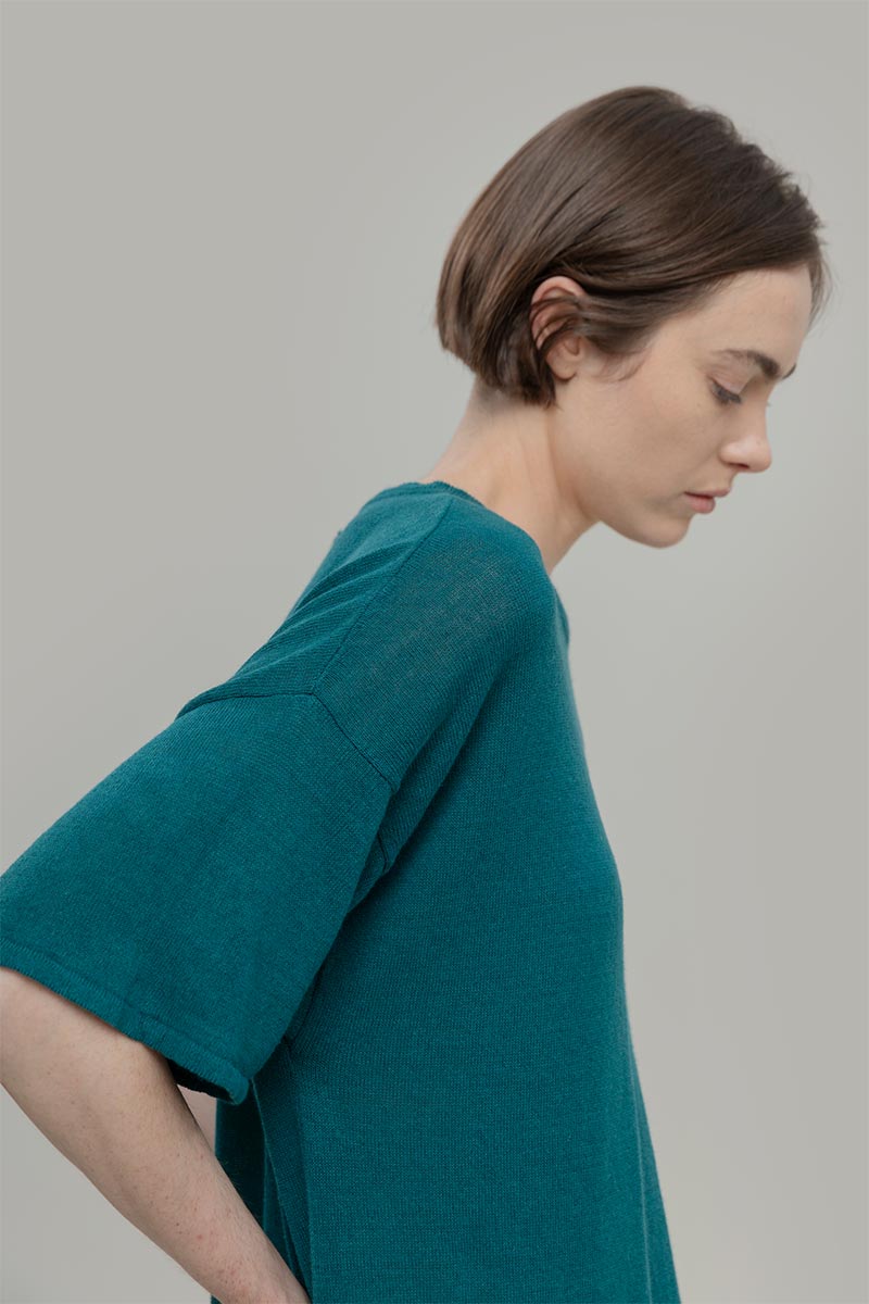 T-shirt in Maglia Donna Lino Riciclato Febe - Rifò Lab Moda circolare made in Italy