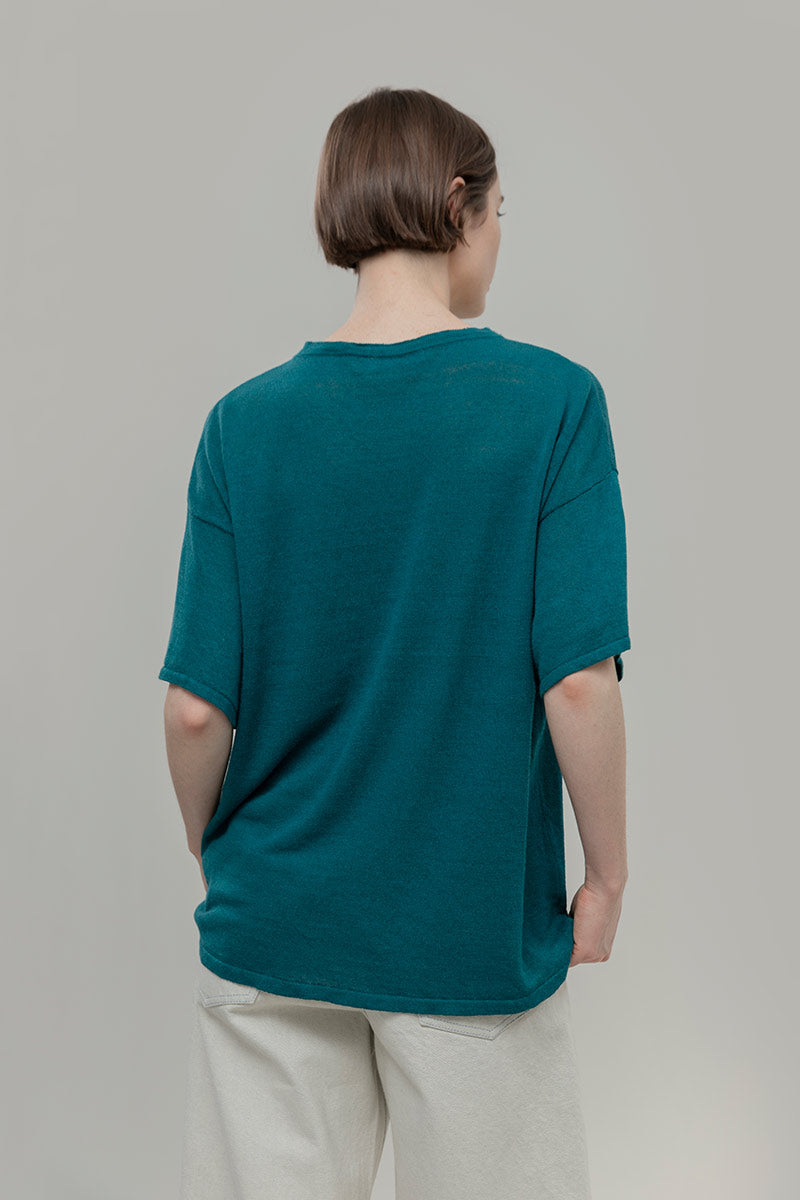 T-shirt in Maglia Donna Lino Riciclato Febe - Rifò Lab Moda circolare made in Italy