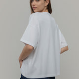 T Shirt Oversize Donna Bianca Viscosa Sienna - Rifò Lab Moda circolare made in Italy