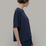 T Shirt Oversize Donna Blu Viscosa Sienna - Rifò Lab Moda circolare made in Italy