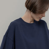 T Shirt Oversize Donna Blu Viscosa Sienna - Rifò Lab Moda circolare made in Italy