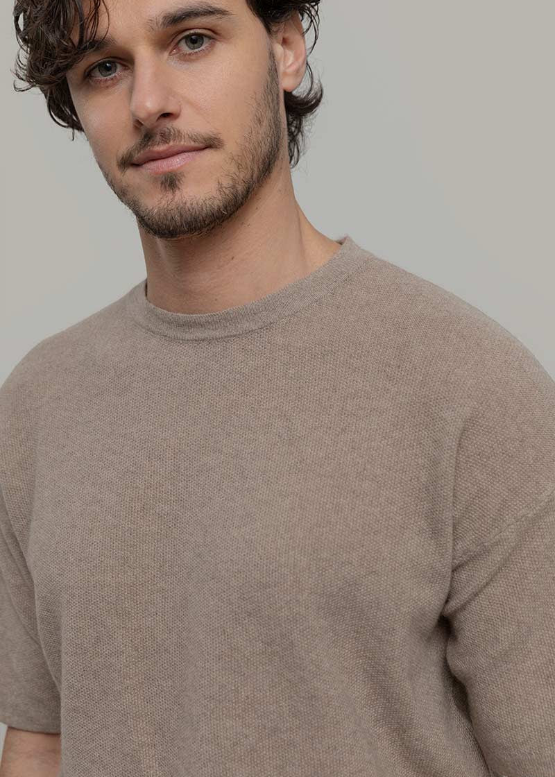 Knitted T shirt in Maglia Cashmere Leggero Uomo - Rifò Lab Moda circolare made in Italy 
