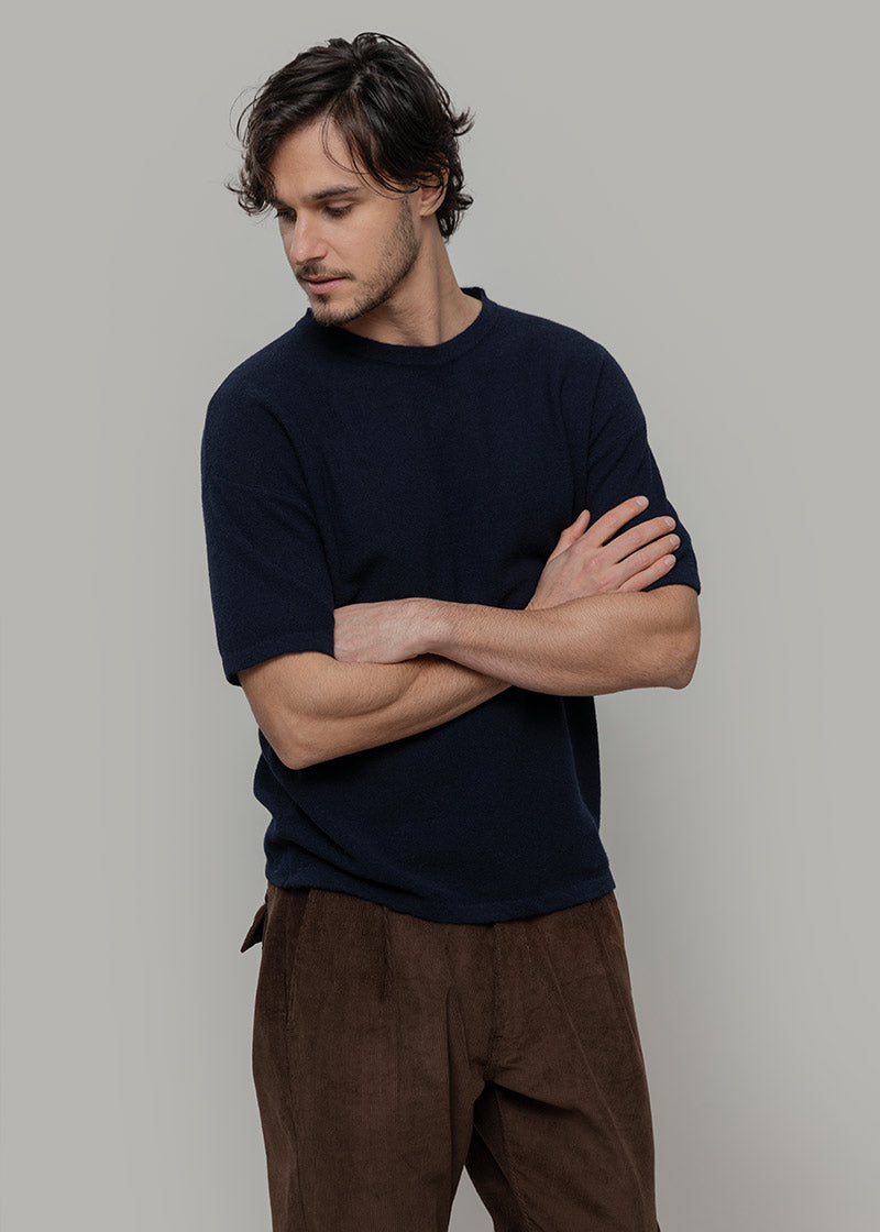 Knitted T shirt in Maglia Cashmere Leggero Uomo - Rifò Lab Moda circolare made in Italy 