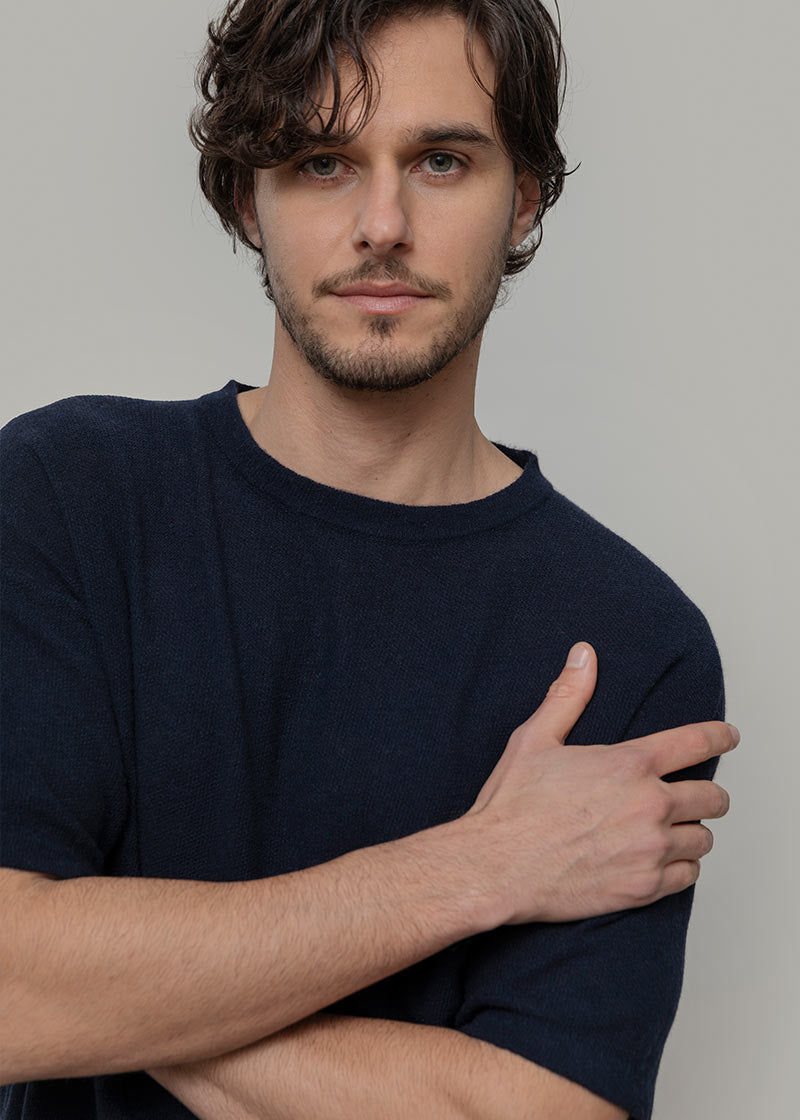 Knitted T shirt in Maglia Cashmere Leggero Uomo - Rifò Lab Moda circolare made in Italy 