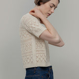 T-shirt in Maglia Traforata Cotone Donna Neda  - Rifò Lab Moda circolare made in Italy