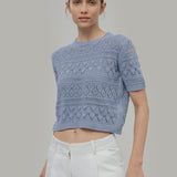 T-shirt in Maglia Traforata Cotone Donna Neda  - Rifò Lab Moda circolare made in Italy