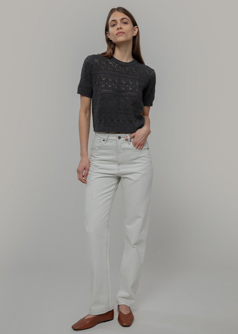 T-shirt in Maglia Traforata Cotone Donna Neda  - Rifò Lab Moda circolare made in Italy