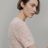 T-shirt in Maglia Traforata Cotone Donna Neda  - Rifò Lab Moda circolare made in Italy
