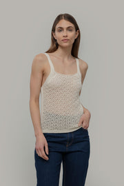 Tank Top Crochet Cotone Riciclato Donna Marilù - Rifò Lab Moda circolare made in Italy