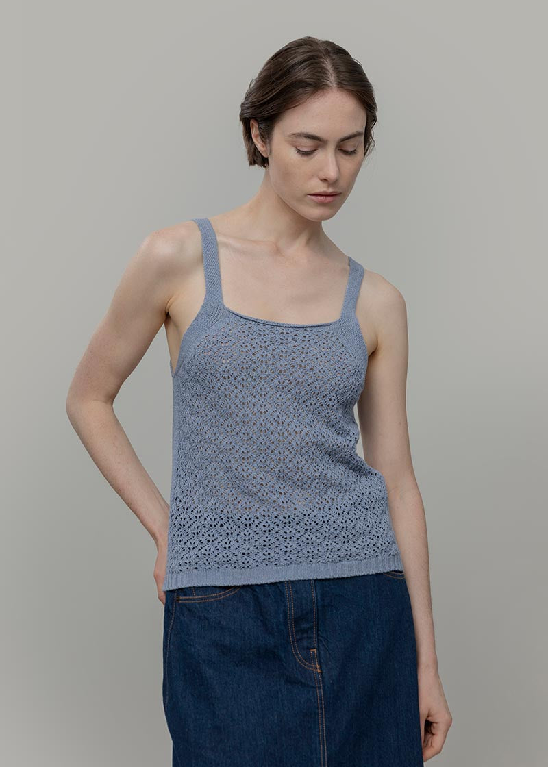 Tank Top Crochet Cotone Riciclato Donna Marilù - Rifò Lab Moda circolare made in Italy