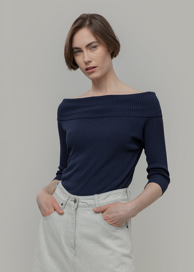 Maglia con Spalle Scoperte Donna Viscosa Belen - Rifò Lab Moda circolare made in Italy