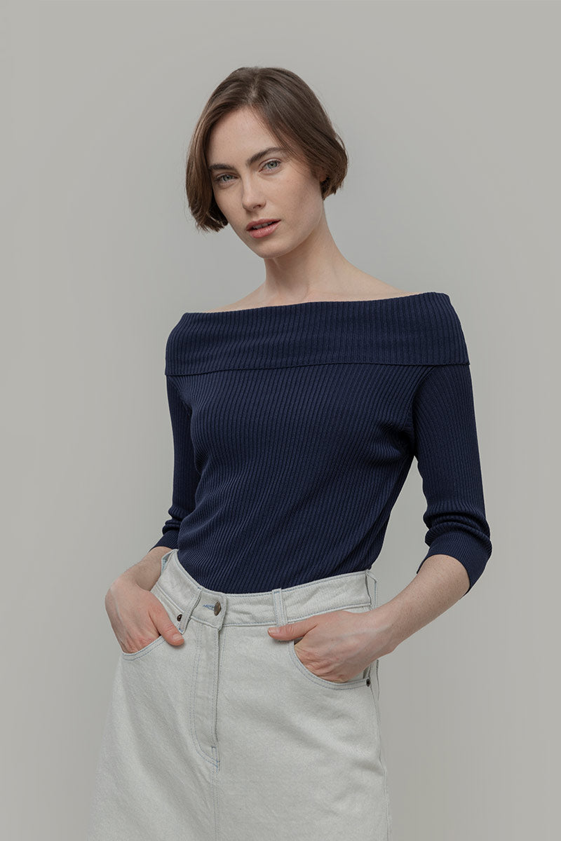 Maglia con Spalle Scoperte Donna Viscosa Belen - Rifò Lab Moda circolare made in Italy