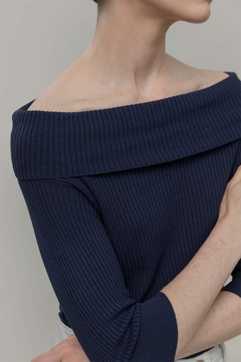 Maglia con Spalle Scoperte Donna Viscosa Belen - Rifò Lab Moda circolare made in Italy