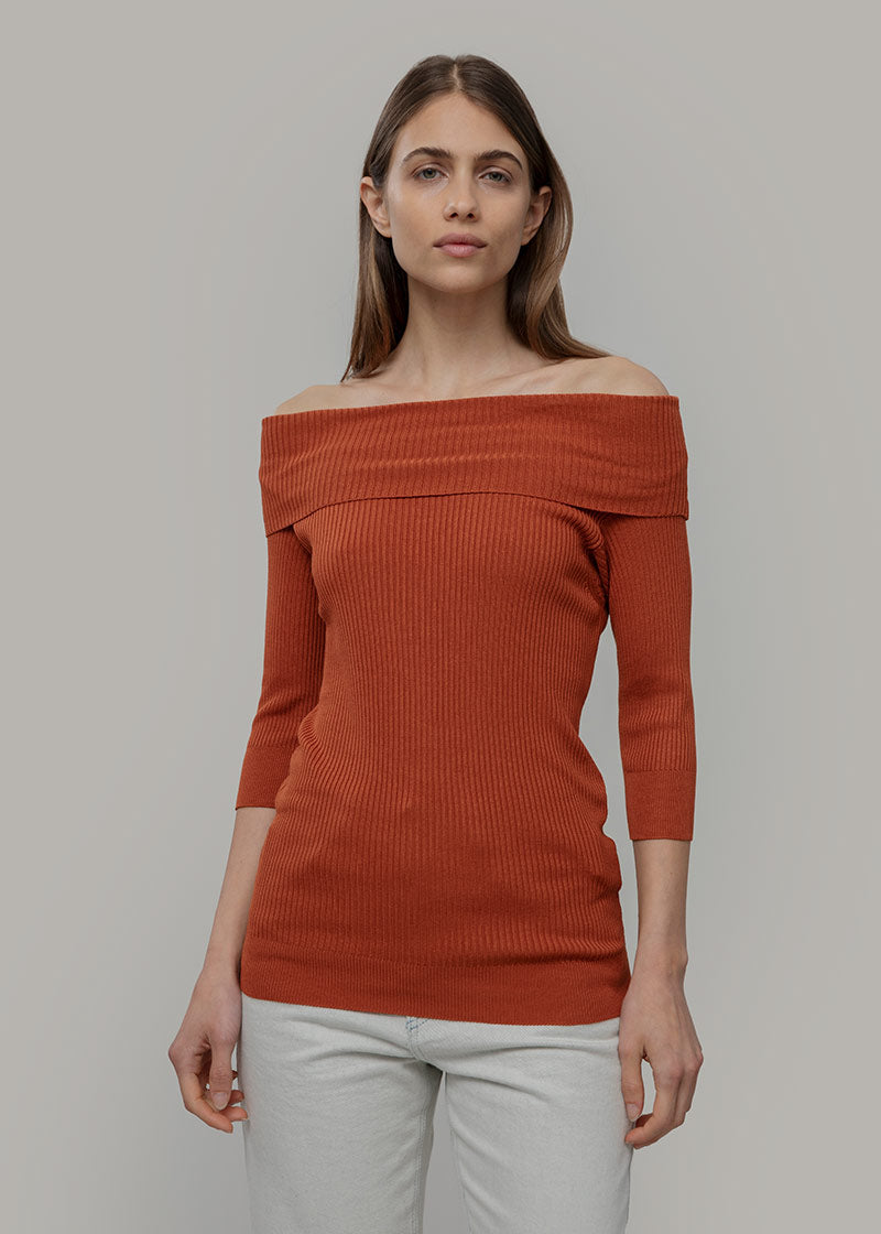Maglia con Spalle Scoperte Donna Viscosa Belen - Rifò Lab Moda circolare made in Italy
