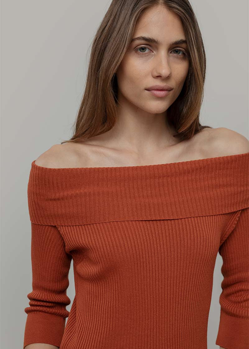 Maglia con Spalle Scoperte Donna Viscosa Belen - Rifò Lab Moda circolare made in Italy