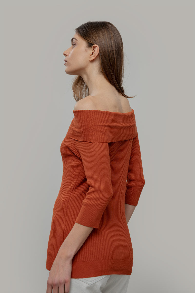 Maglia con Spalle Scoperte Donna Viscosa Belen - Rifò Lab Moda circolare made in Italy