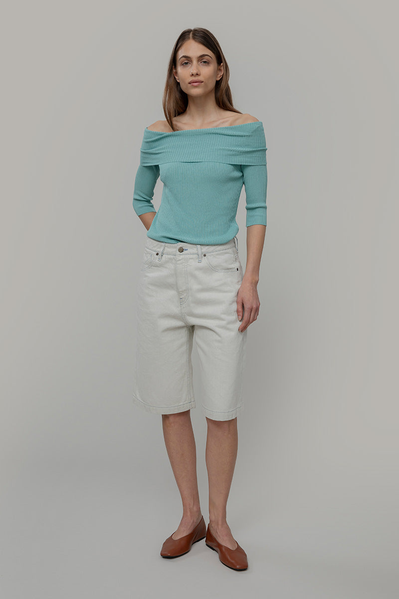 Maglia con Spalle Scoperte Donna Viscosa Belen - Rifò Lab Moda circolare made in Italy