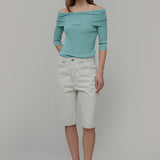 Maglia con Spalle Scoperte Donna Viscosa Belen - Rifò Lab Moda circolare made in Italy