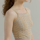 Tank Top Donna Cotone in Maglia Biege Perla - Rifò