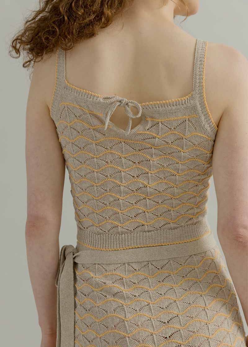 Tank Top Donna Cotone in Maglia Biege Perla - Rifò