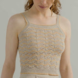 Tank Top Donna Cotone in Maglia Biege Perla - Rifò