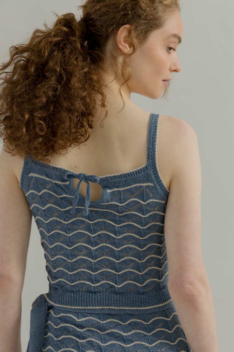 Tank Top Donna Cotone in Maglia Perla - Rifò