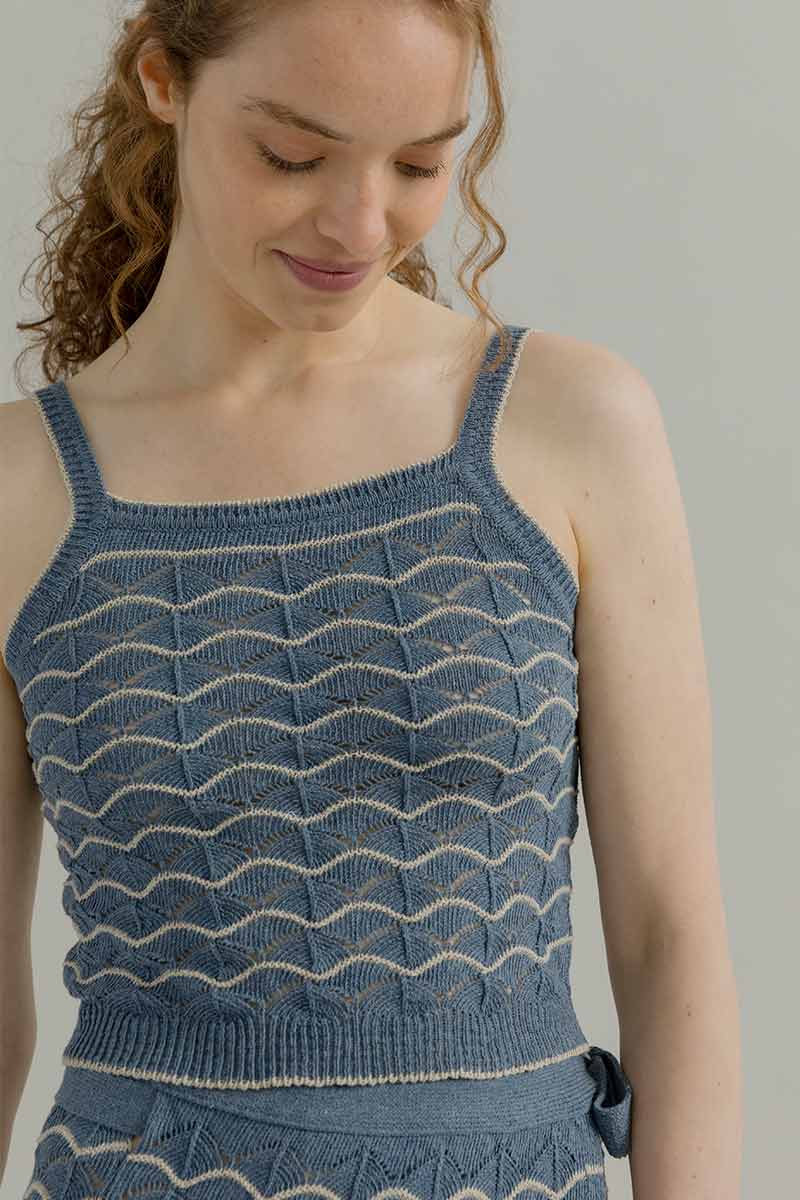 Tank Top Donna Cotone in Maglia Perla - Rifò