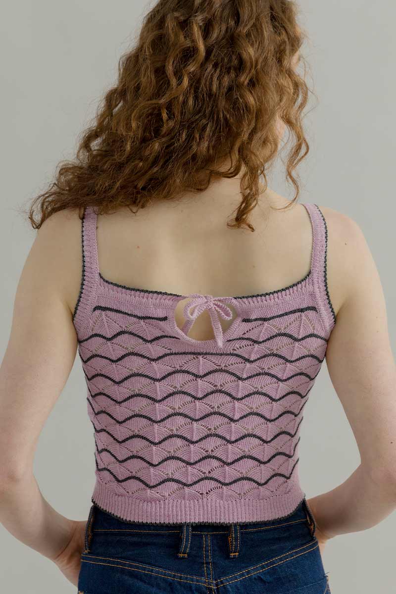 Tank Top Donna Cotone in Maglia Perla - Rifò