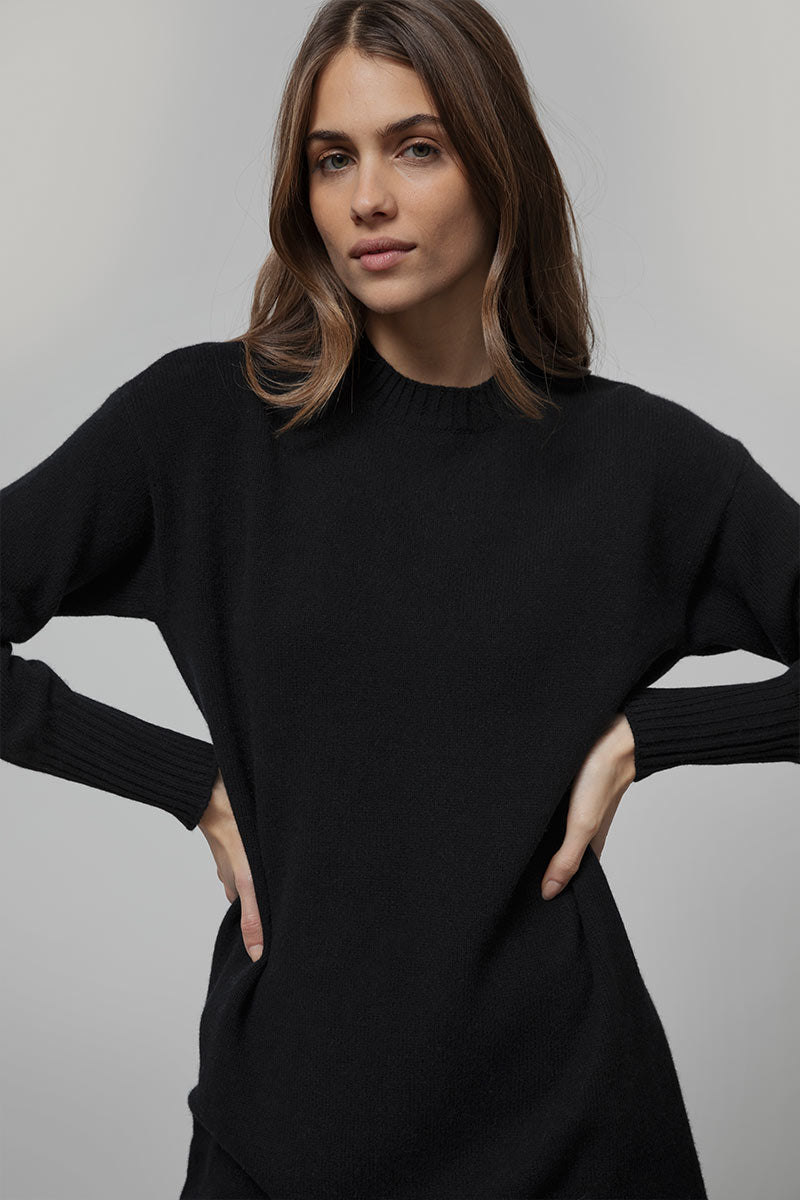 Abito Donna Lana Rigenerata Selvaggia - Rifò Lab Moda circolare made in Italy
Nero Ardesia