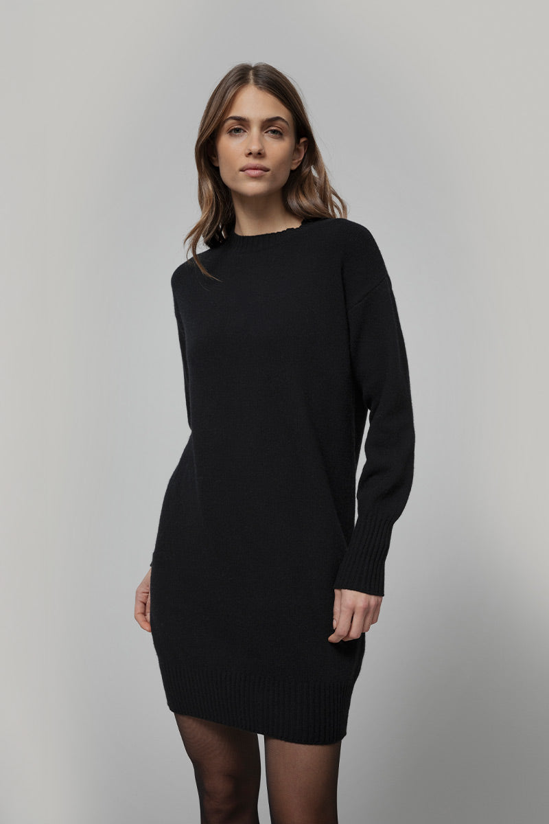 Abito Donna Lana Rigenerata Selvaggia - Rifò Lab Moda circolare made in Italy
Nero Ardesia