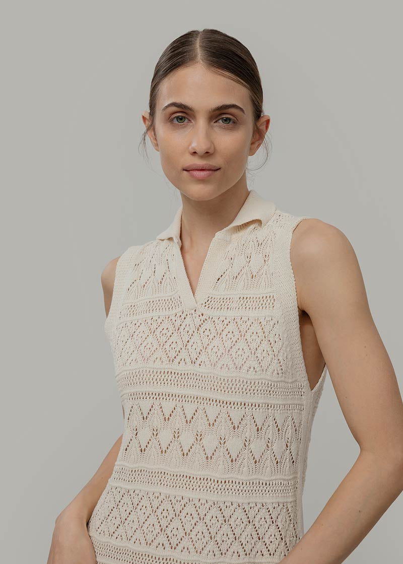 Vestito Estivo in Maglia Donna Cotone Abito Crochet Daniela  - Rifò Lab Moda circolare made in Italy